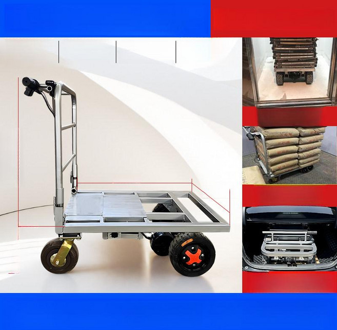 전동대차 전기 계단 구르마 운반카트 운반기 전동수레 구루마 손수레 타일카트, 1개, 모래 시멘트 12A 리튬 배터리 80