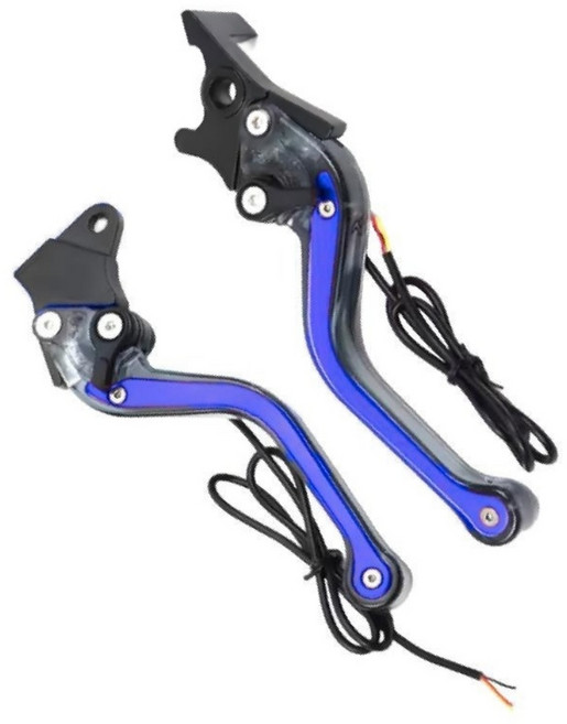 오토바이 ABS 브레이크 손잡이 LED 조명 내장 범용 개조 부품, 1개, 파란색