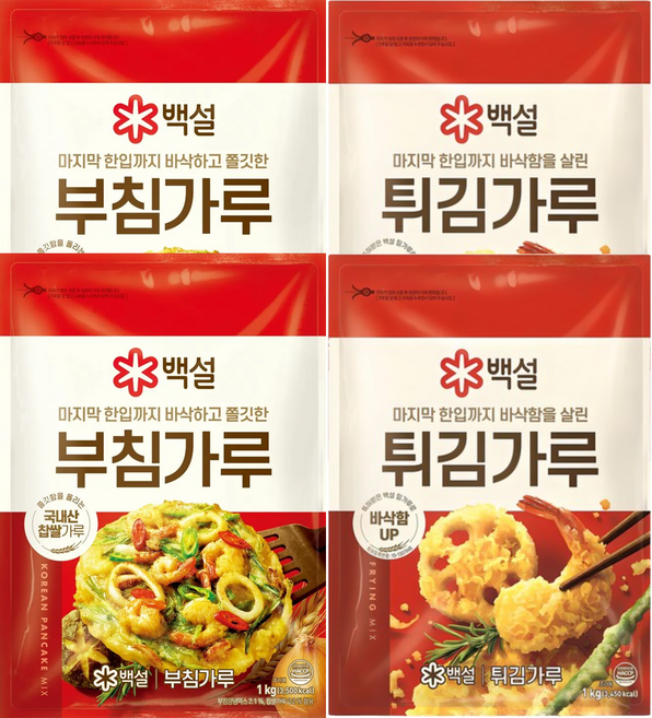 부침가루 1kg x 2개+튀김가루 1kg x 2개, 1세트, 4kg