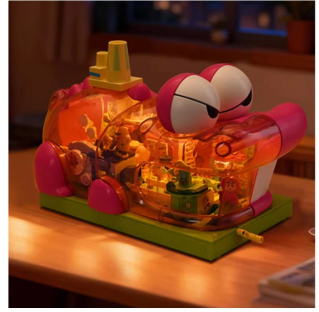 짱구 초코비 공장 조립블록 피규어 데스크 꾸미기 선물용 소품장식 집들이 조명 선물 초코비 공장, 1개