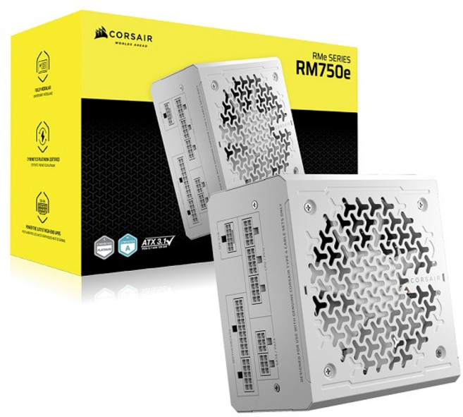 커세어 RM750e ETA 플래티넘 ATX3.1 화이트 파워 (ATX 750W), 1개, 선택하세요