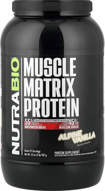 뉴트라바이오 머슬 매트릭스 단백질 알파인 바닐라 907g, 2개 - 쿠팡