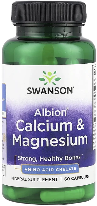 Swanson Albion® 칼슘 & 마그네슘 캡슐 60정, SwansonAlbion칼슘마그네슘캡슐60정, 1개 - 쿠팡