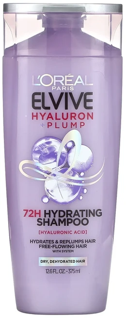L'Oréal Elvive 히알루론 + 플럼프 72시간 보습 샴푸 건성 및 건조한 모발 375ml(12.6fl oz), LOréalElvive히알루론플럼프72시간보습샴푸건성및, 1개, 375ml - 쿠팡