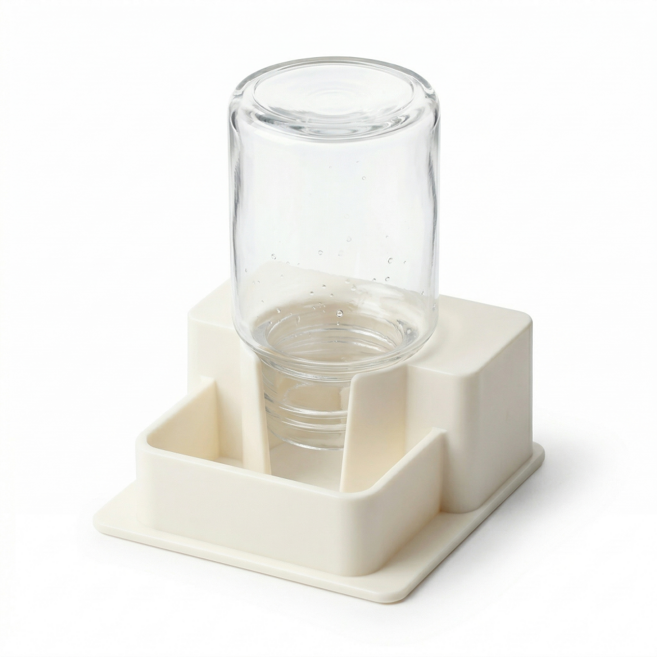 노모이 파충류 자동급수기 소사이즈, 1개, 크림 화이트