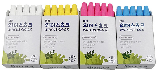 미래칠판 건식분필 위더스초크 4색 4갑