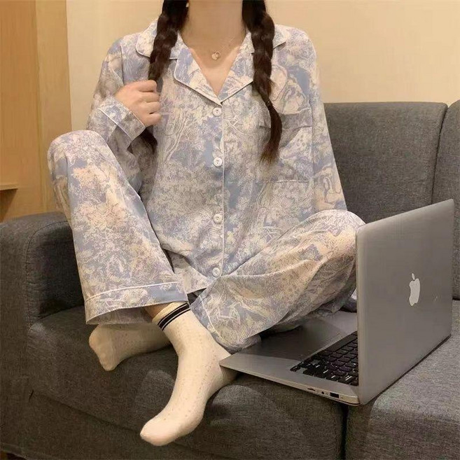 女款長袖睡衣套裝 春秋家居服