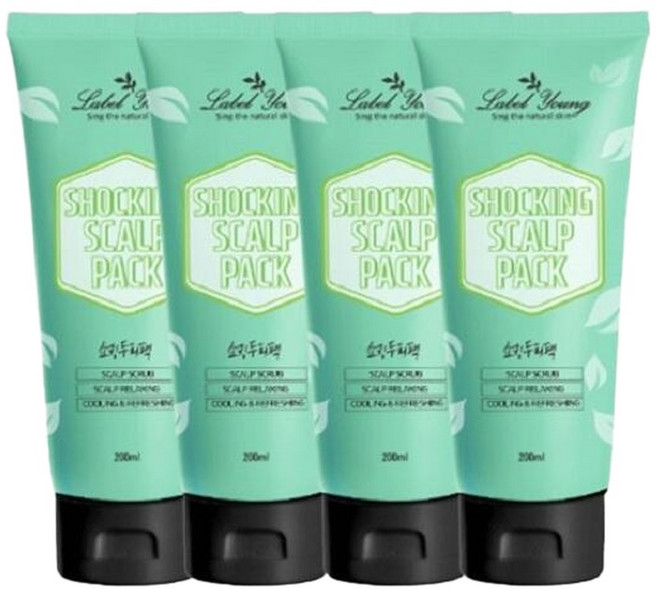 쇼킹두피팩 4개/두피각질+냄새+결점토탈케어/홈스케일링/문제성두피용, 4개