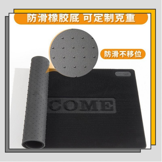 防滑橡膠墊 43cmx75cm 耐磨耐髒 家用玄關墊, 黑色, 1個