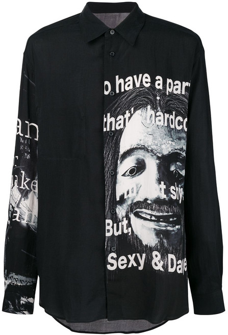 요지야마모토 그래픽 프린트 셔츠