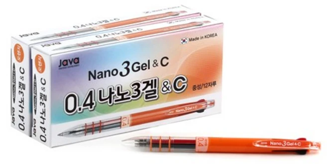 자바펜 나노3겔 C 콘타입 중성볼펜 0.4mm, 오렌지, 24개 - 쿠팡