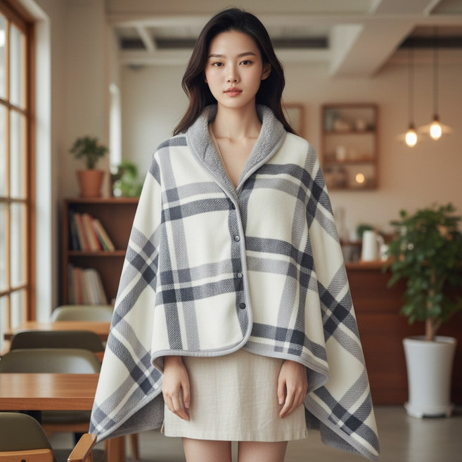 릴로이 극세사 똑딱이담요 양면 망토