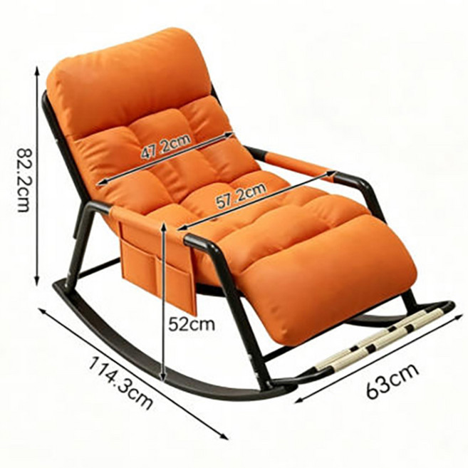 Lovfir 푹신하고편안한 흔들의자 1인용 스윙체어 다기능 편한거실의자, 1개, 오렌지/1인용/폭63cm
