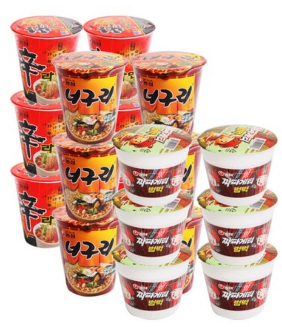 컵)농심신라면소 6개 + 컵)농심너구리얼큰한맛소 6개 + 컵)농심짜파게티범벅소 6개, 1개