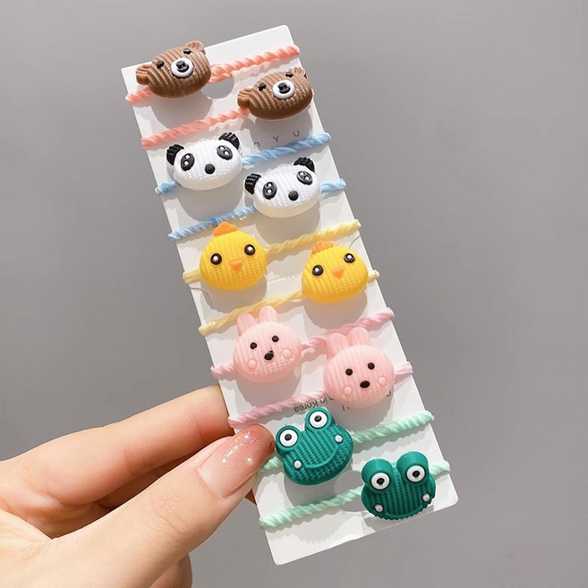 은꽃밴드 아기 머리끈 미니링 안아픈 유아 머리 방울 고무줄 세트