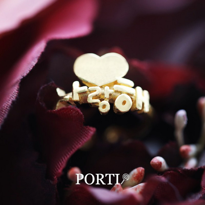 [뽀르띠] 순금 24K 사랑해 백일반지 돌반지 1.875g 3.75g