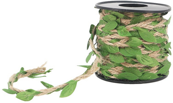 파티짱 새싹 리본 끈 잎사귀 끈 줄 파티 소품, 1개, 10m, 새싹 리본 끈(마끈/그린)