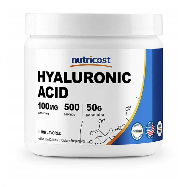 Nutricost Hyaluronic Acid Powder 뉴트리코스트 히알루론산 파우더 0.11lb(50g), 1개, 1, 50g - 쿠팡