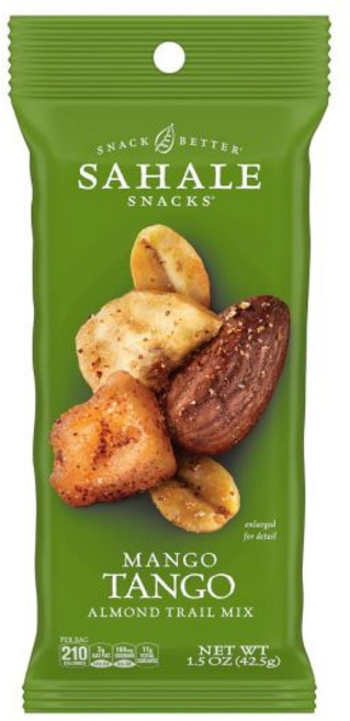 Sahale Snacks 과자 칩 사할레 스낵스 망고 탱고 아몬드 트레일 믹스 1.5온스 간편 포장 18개 세트 구운 프리미엄 혼합 견과류와 말린 및 바나나 비변형 코셔 글루텐