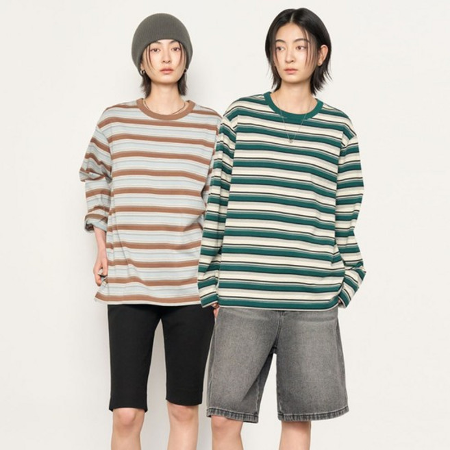 스트라이프 롱 슬리브 티 [3COL] /SBE1U01006