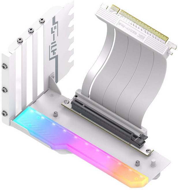 수직 그래픽 카드홀더 키트 15cm PCI-E 4.0 X16 라이저 케이블 GPU 마운트 브래킷 90 도, 02 White, 01 Wite