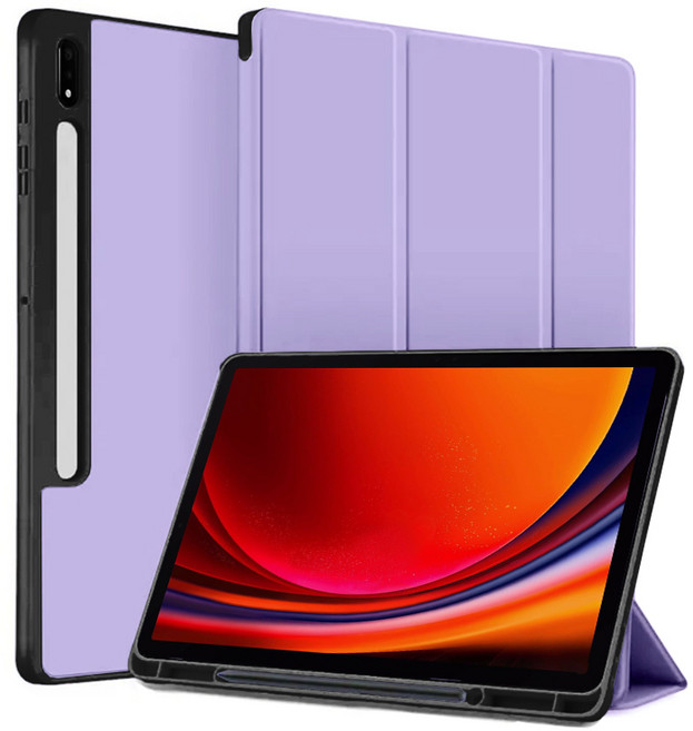 삼성 갤럭시탭S9 S9+ S9울트라 S9 FE 플러스 S펜수납 스마트 북커버 케이스, 라벤더, 1개