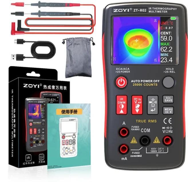 올스토어 ZOYI 적외선 열화상 카메라 PCB 회로 산업 테스트 바닥 난방 파이프 온도, 01 R02