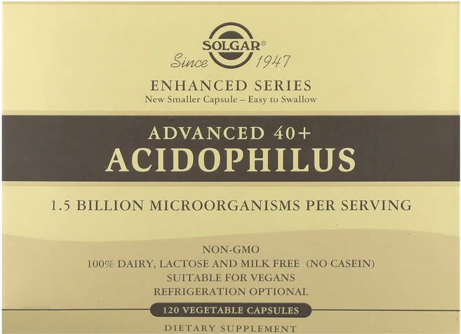 솔가 인헨스드 시리즈 어드밴스드 40+ 애시도피러스 15억 마이크로오가니즘 120 베지캡슐, 120정, 5개 - 쿠팡