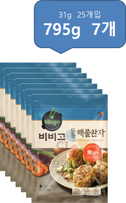비비고 도톰 해물완자 510g, 7개, 795g