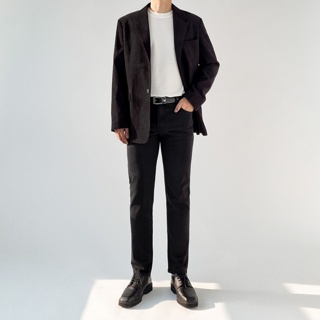 모노마인 남자 빅사이즈 스판 청바지 블랙진 흑청 S-5XL