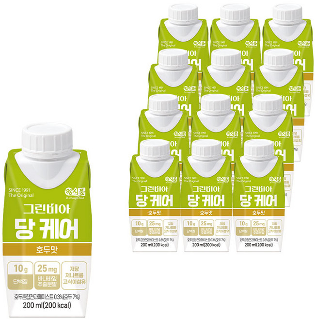 그린비아 당 케어 (호두맛) 호두맛 모음, 12개, 200ml