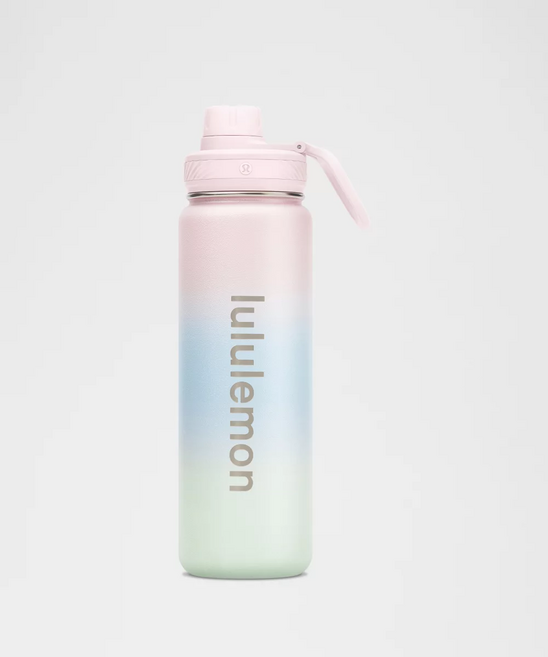 룰루레몬 텀블러 백투라이프 스포츠 워터 보틀 24oz 운동 물병, 1개, 710ml, MatchaMagic/StarchBlue/Pink