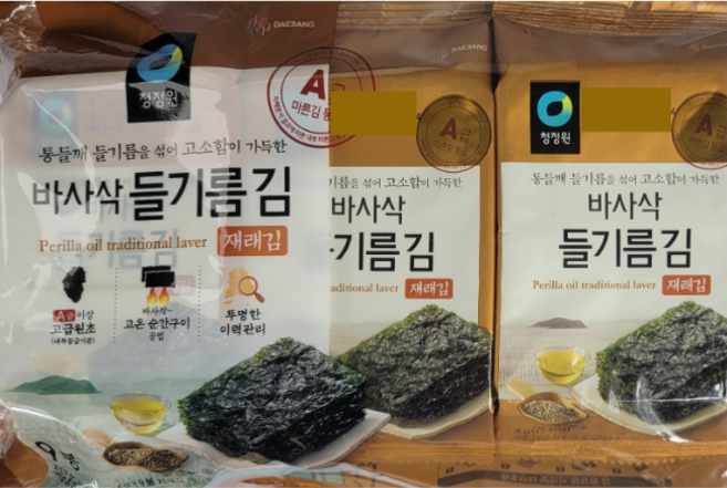 청정원 바사삭 들기름 재래김, 4g, 27개