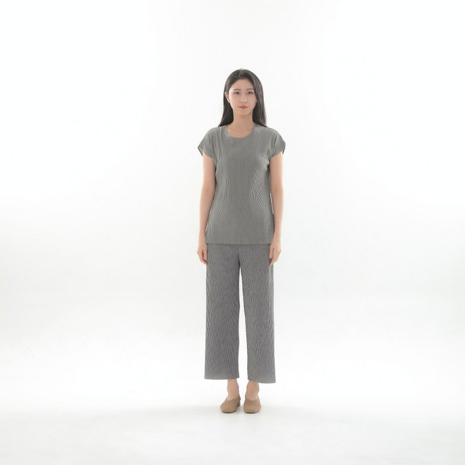 (인견총각) 국산 풍기인견 여성 시원한 주름 상하세트 2컬러