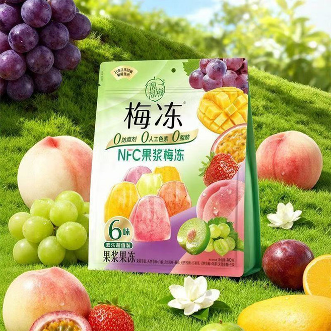 중국과자 류류메이 메이동 곤약젤리 / 6가지 과일맛 /여가간식, 2개, 400g