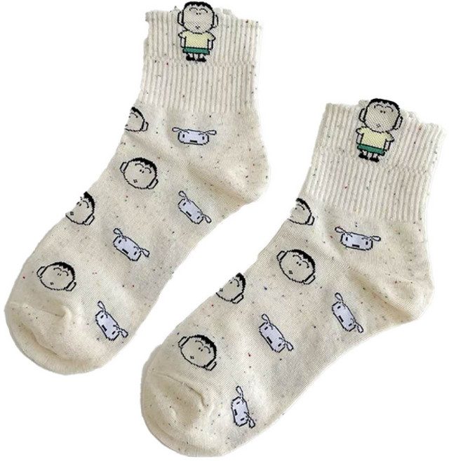 蠟筆小新中筒襪 棉質透氣舒適休閒襪