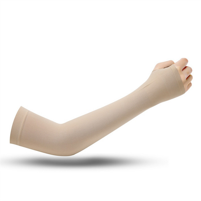 LETS SLIM 冰絲袖套 防曬涼感運動袖套, 膚色, 1個