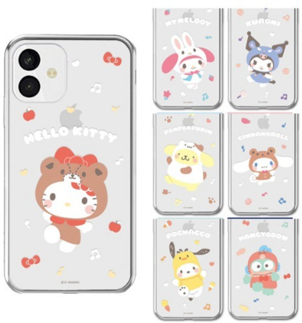 마이브 키즈폰3 (M150) 키즈폰 포켓몬폰3 산리오 코스듐 투명 젤리 케이스 헬로키티 쿠로미