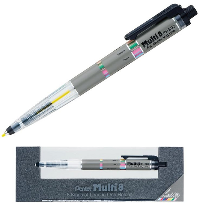 펜텔 멀티8 PH802 다색 샤프펜슬 8색 일본문구 컬러샤프 멀티펜슬, 상세페이지 참조