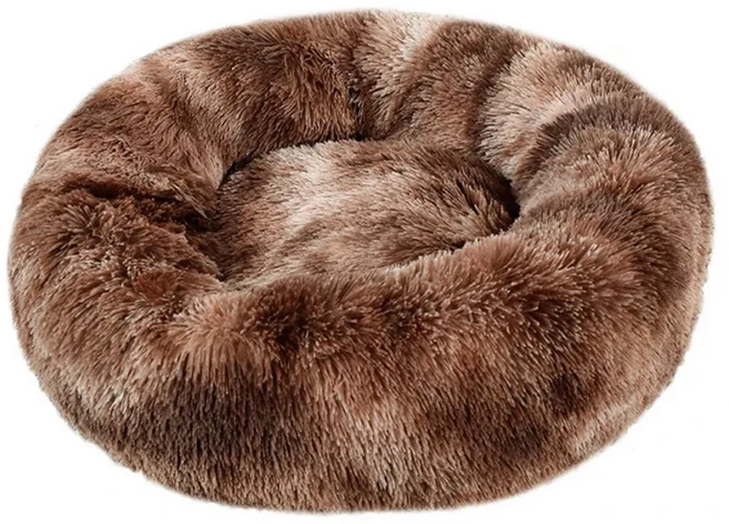 라운드 개 침대 겨울 따뜻한 고양이 개를위한 플러시 바구니 작은 중형 소파 빨 수있는 애완 동물, 07 Tie dye dark coffee, 04 70cm, 1개, 1개