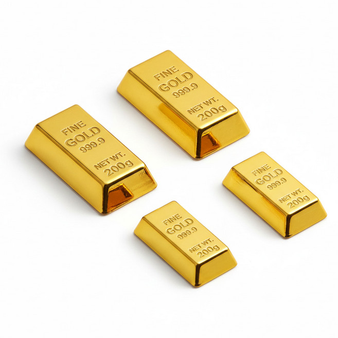 골드바 냉장고 자석 재물운 인테리어 소품 강력 자력 개업 집들이 선물10P 세트, 골드