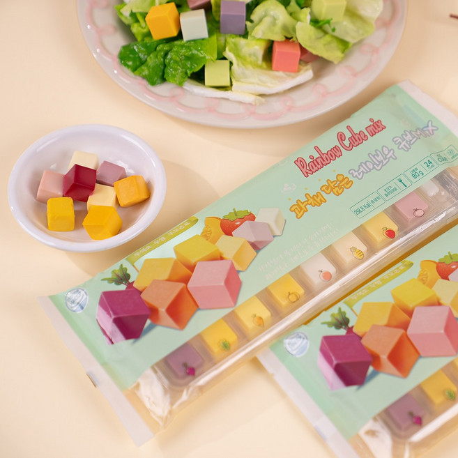 레인보우 큐브치즈 8가지 과일맛 과채 (80g/24개입) x 3세트, 3개