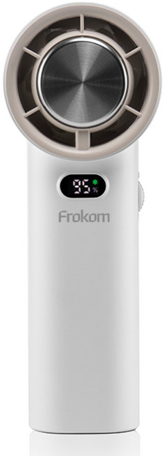 Frokom 휴대용 에어컨 손 선풍기 미니 탁상용선풍기 100단조절 1초급속냉각 3600mah BLDC모터 저소음, 화이트