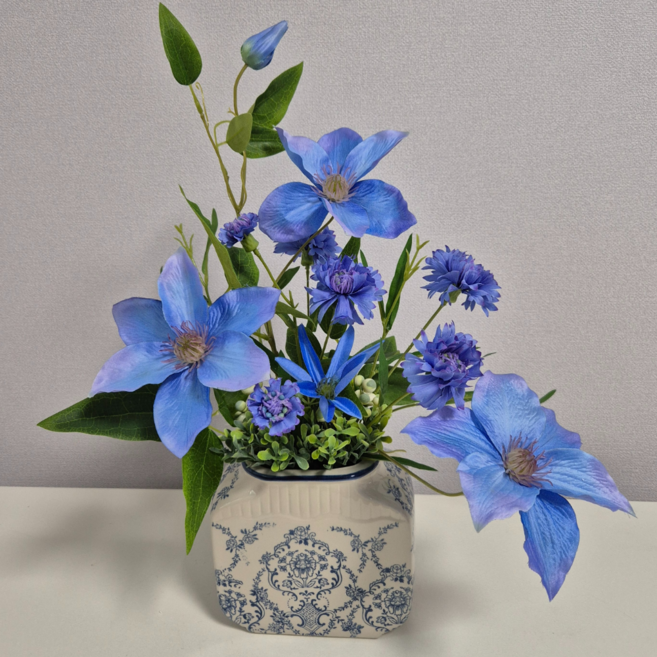 럭셔리 청자 도자기 화병 꽃병 인테리어 소품 테이블 식탁 거실 콘솔 화병 1개, 아이보리