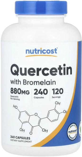 Nutricost 퀘르세틴 브로멜라인 함유 880mg 캡슐 240정(캡슐 1정당 440mg), Nutricost퀘르세틴브로멜라인함유880mg캡슐240, 1개, 240정 - 쿠팡