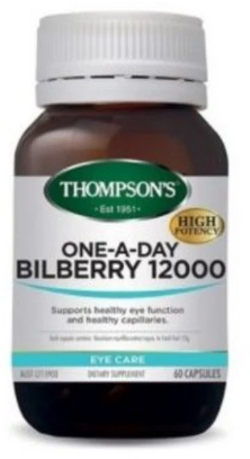 Thompson's One-A-Day Bilberry 12000mg 60 Capsules, 1개, 60캡슐, 60정 - 쿠팡