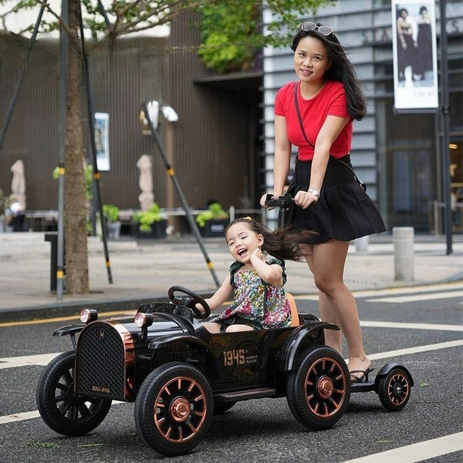 라이프라이즈 부모 자녀 전기 자동차 전동 오토바이 유모차 터 어린이자동차 전동차 선물 마스, 듀얼 드라이브, 1개, 신블랙 업그레이드 오리지널 12V25A