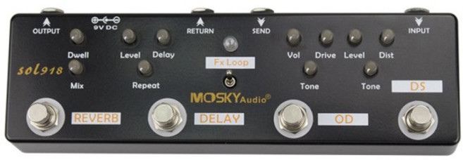 MOSKY SOL918 기타 멀티인원 이펙트 페달 디스토션 오버드라이브 FX 루프 딜레이 리버브 베이스용), [01] 옵션1, 01 SOL918 5in1, 1개