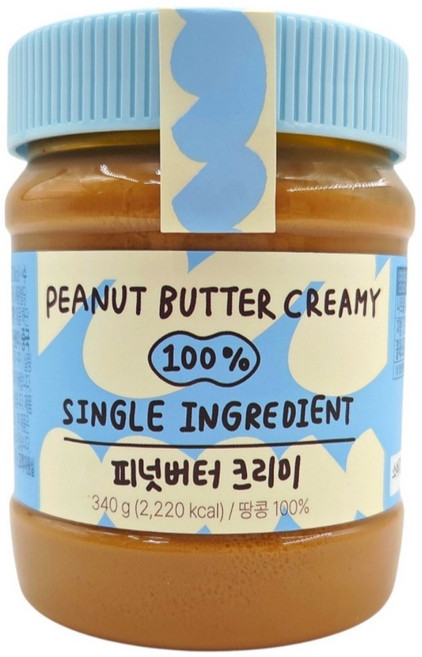 다파니 땅콩버터 크리미 100% 무설탕 무가당 무첨가, 1개, 340g