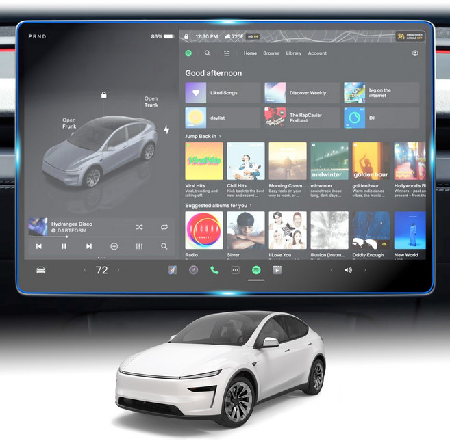 테슬라 모델Y 주니퍼 (25년4월-현재) 강화유리 보호필름 내비게이션 디스플레이 액정보호필름 리어모니터 MODEL Y Juniper 세트아님, 0.1GB, 15.4인치 내비게이션 (지문방지)